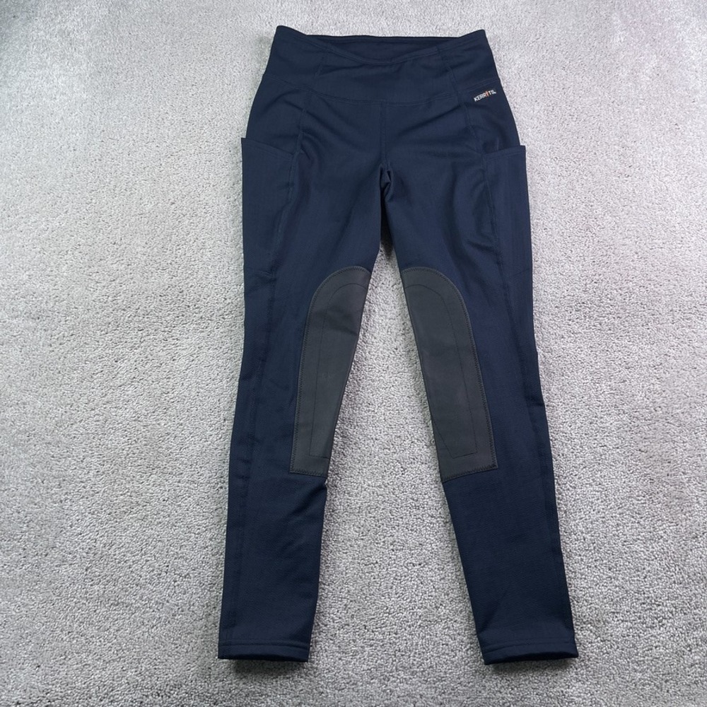Kerrits Riding Tights Women Small Navy Blue Knee Patch Equestrian Horse Riding